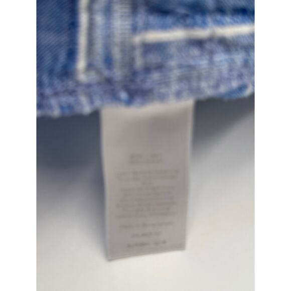 Talbots Size 12 Linen Blend Shorts Drawstring Waist Blue Casual Coastal Preppy - Picture 8 of 8